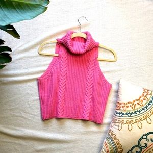 Fashion nova pink turtle neck crop sweater